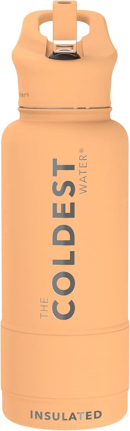 Coldest Insulated Water Bottle with Straw Lid - Stainless Steel Metal Insulated Bottle for Men & Women (Oceanic Green, 32 Oz)