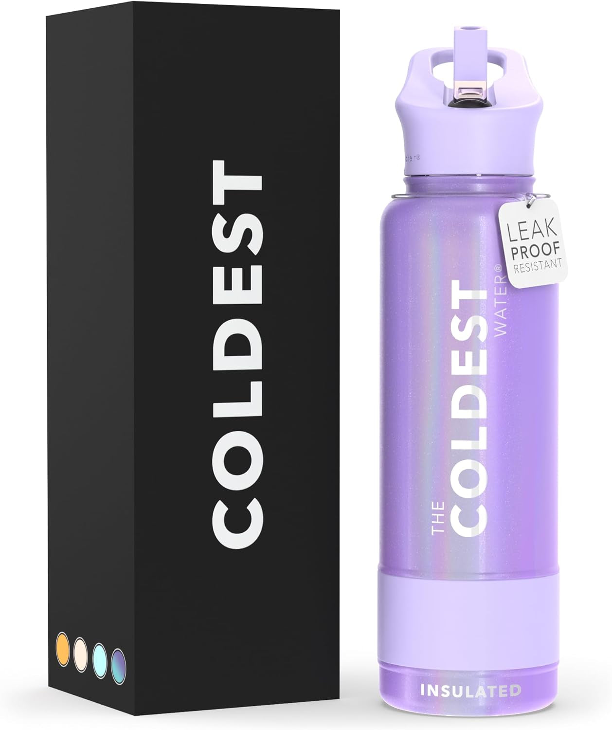 Coldest Insulated Water Bottle with Straw Lid - Stainless Steel Metal Insulated Bottle for Men & Women (Oceanic Green, 32 Oz)