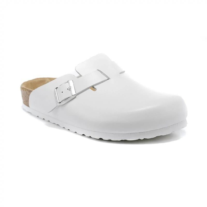 EVELLYHOOTD Women Men round Toe Cork Footbed Clogs Fashion Suede Shoes Slide Outdoor Slippers with Strap Adjustable Flat Buckle Clogs Retro Fashion Walking Shoes Slippers【Size down IF SMALL FEET】