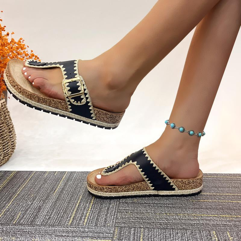 Women'S Casual Elegance Meets Outdoor Adventure Soft Cork Slip-Resistant Sandals
