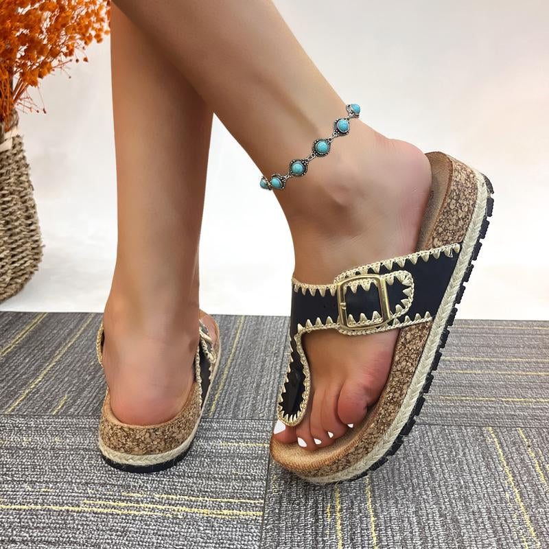 Women'S Casual Elegance Meets Outdoor Adventure Soft Cork Slip-Resistant Sandals