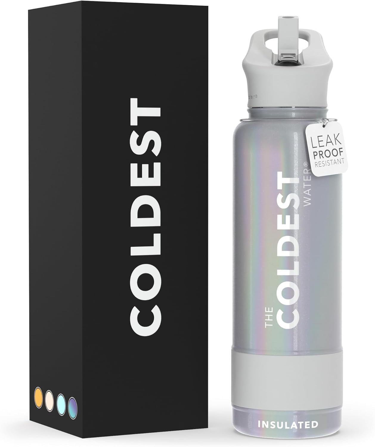 Coldest Insulated Water Bottle with Straw Lid - Stainless Steel Metal Insulated Bottle for Men & Women (Oceanic Green, 32 Oz)