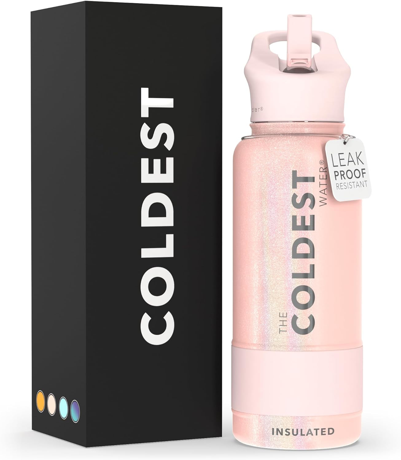 Coldest Insulated Water Bottle with Straw Lid - Stainless Steel Metal Insulated Bottle for Men & Women (Oceanic Green, 32 Oz)