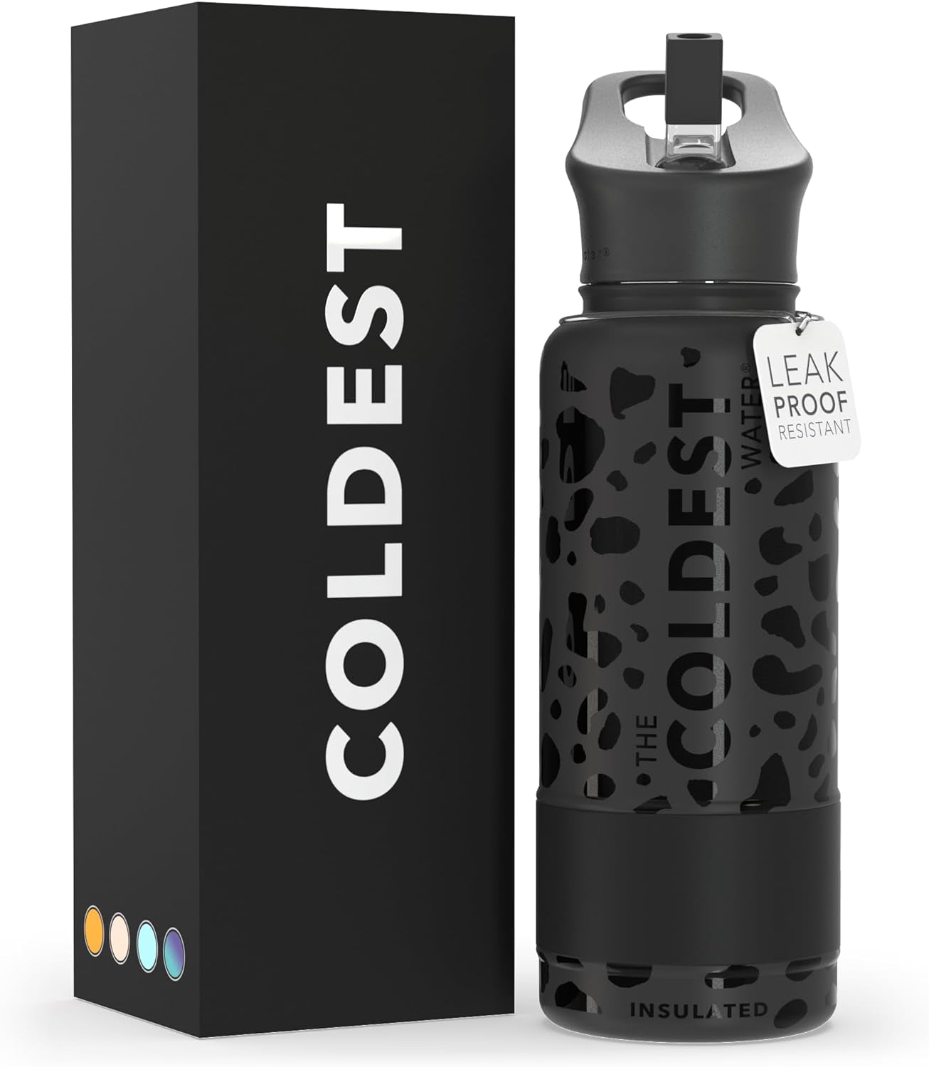 Coldest Insulated Water Bottle with Straw Lid - Stainless Steel Metal Insulated Bottle for Men & Women (Oceanic Green, 32 Oz)