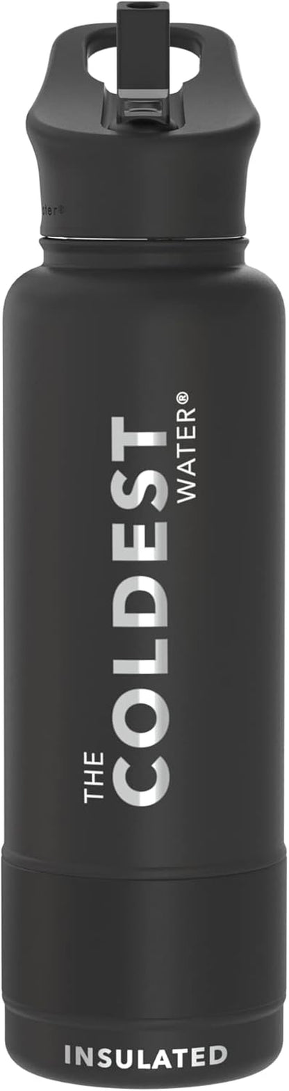 Coldest Insulated Water Bottle with Straw Lid - Stainless Steel Metal Insulated Bottle for Men & Women (Oceanic Green, 32 Oz)