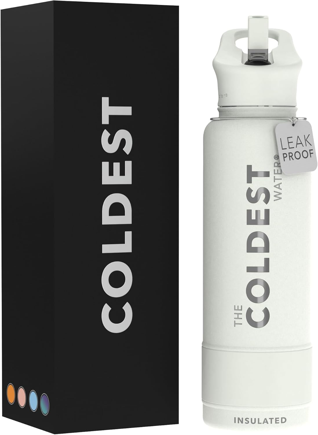 Coldest Insulated Water Bottle with Straw Lid - Stainless Steel Metal Insulated Bottle for Men & Women (Oceanic Green, 32 Oz)