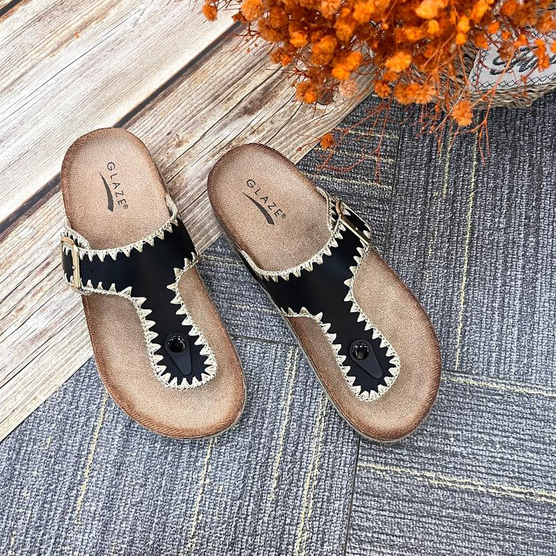 Women'S Casual Elegance Meets Outdoor Adventure Soft Cork Slip-Resistant Sandals