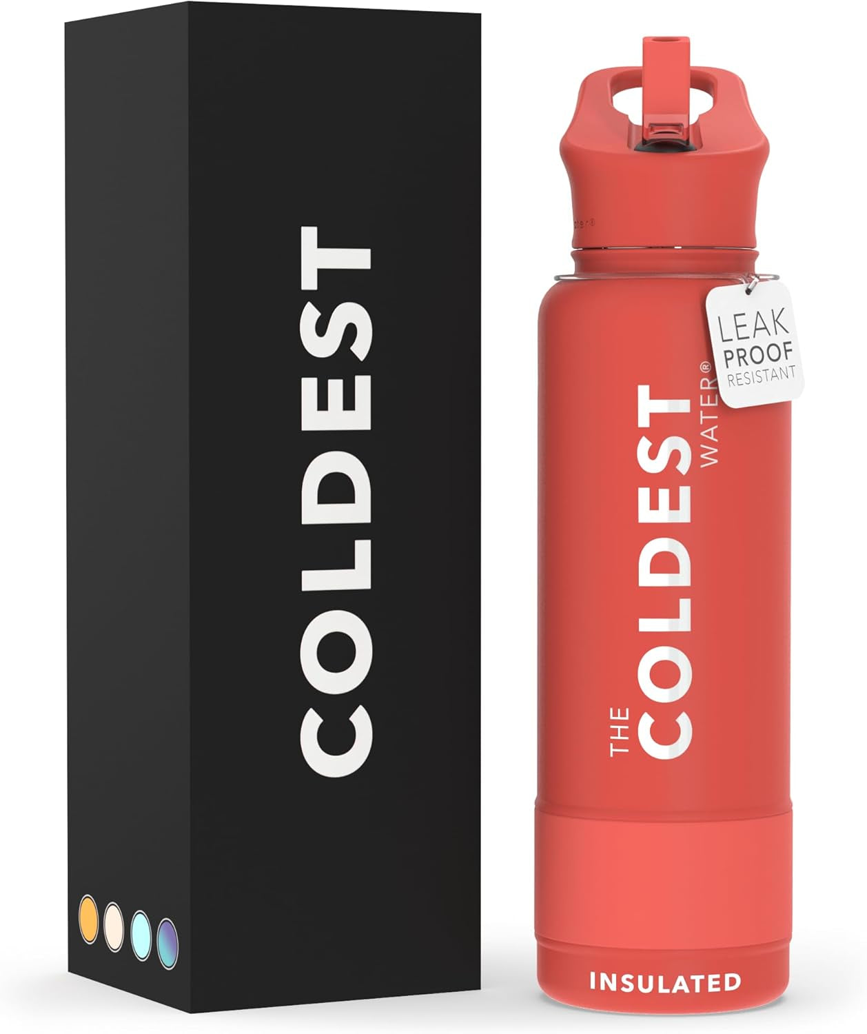 Coldest Insulated Water Bottle with Straw Lid - Stainless Steel Metal Insulated Bottle for Men & Women (Oceanic Green, 32 Oz)