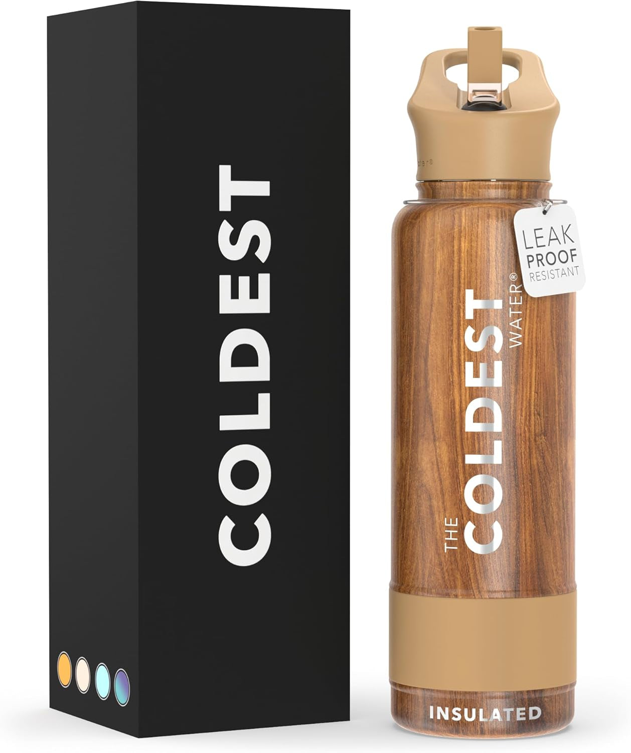 Coldest Insulated Water Bottle with Straw Lid - Stainless Steel Metal Insulated Bottle for Men & Women (Oceanic Green, 32 Oz)