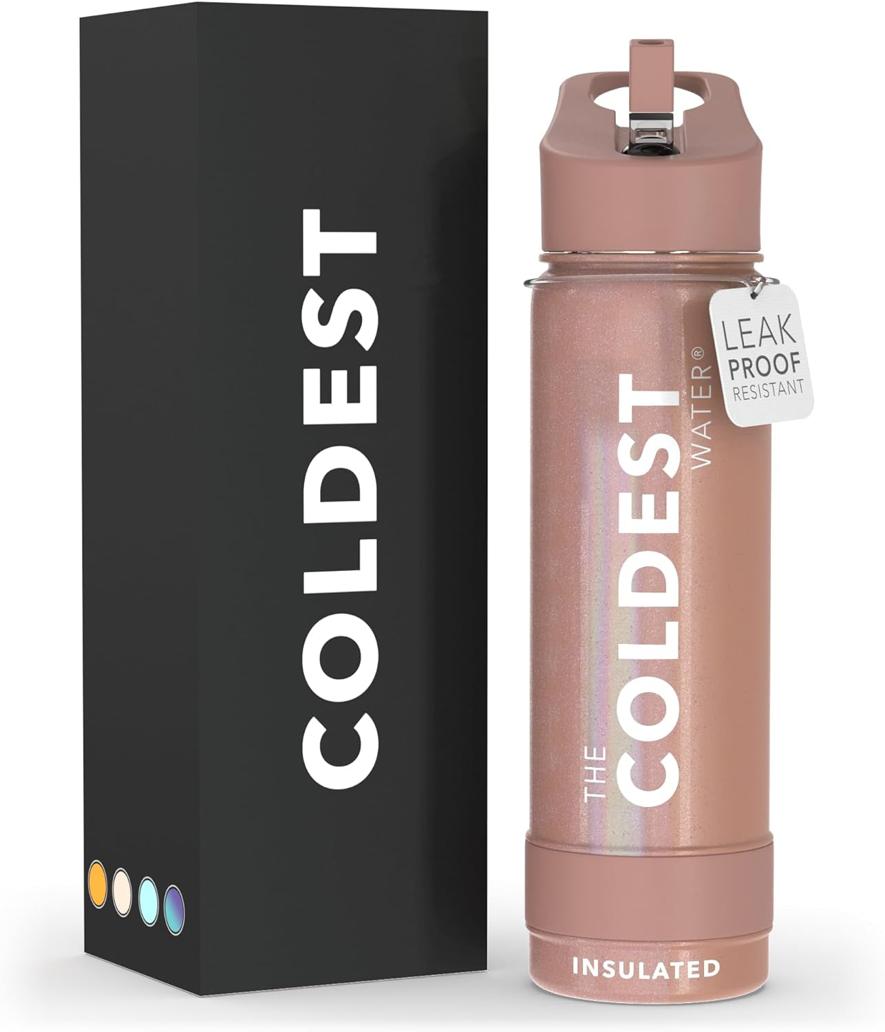 Coldest Insulated Water Bottle with Straw Lid - Stainless Steel Metal Insulated Bottle for Men & Women (Oceanic Green, 32 Oz)