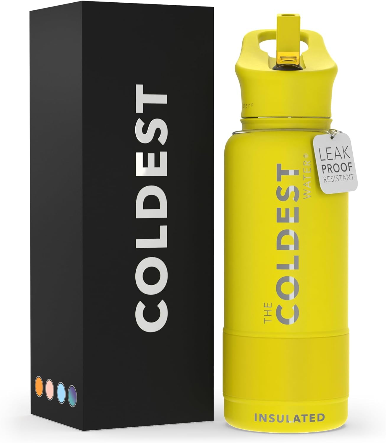 Coldest Insulated Water Bottle with Straw Lid - Stainless Steel Metal Insulated Bottle for Men & Women (Oceanic Green, 32 Oz)