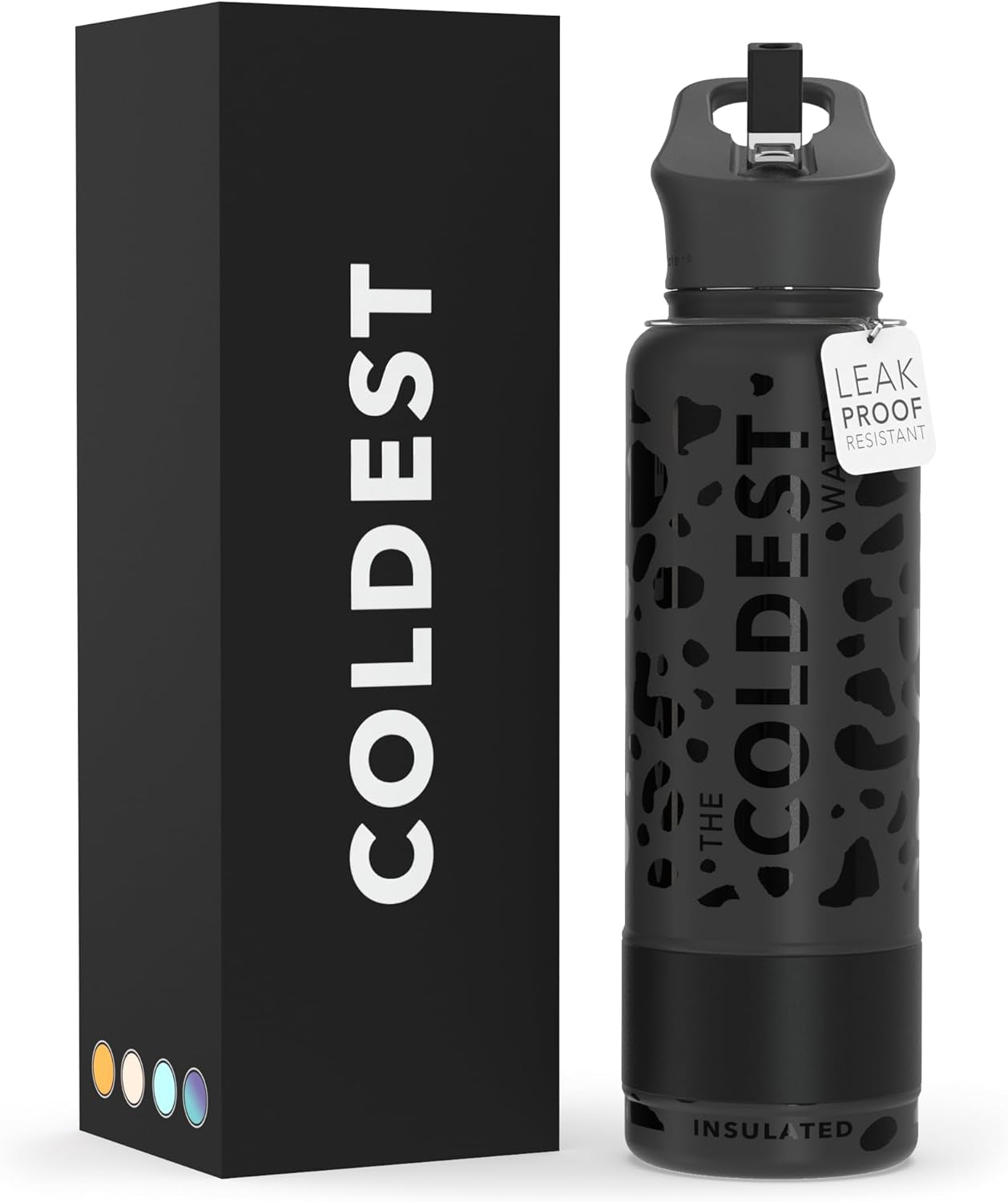 Coldest Insulated Water Bottle with Straw Lid - Stainless Steel Metal Insulated Bottle for Men & Women (Oceanic Green, 32 Oz)