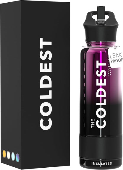 Coldest Insulated Water Bottle with Straw Lid - Stainless Steel Metal Insulated Bottle for Men & Women (Oceanic Green, 32 Oz)