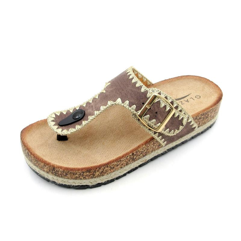 Women'S Casual Elegance Meets Outdoor Adventure Soft Cork Slip-Resistant Sandals