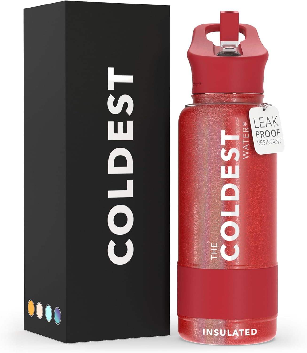 Coldest Insulated Water Bottle with Straw Lid - Stainless Steel Metal Insulated Bottle for Men & Women (Oceanic Green, 32 Oz)