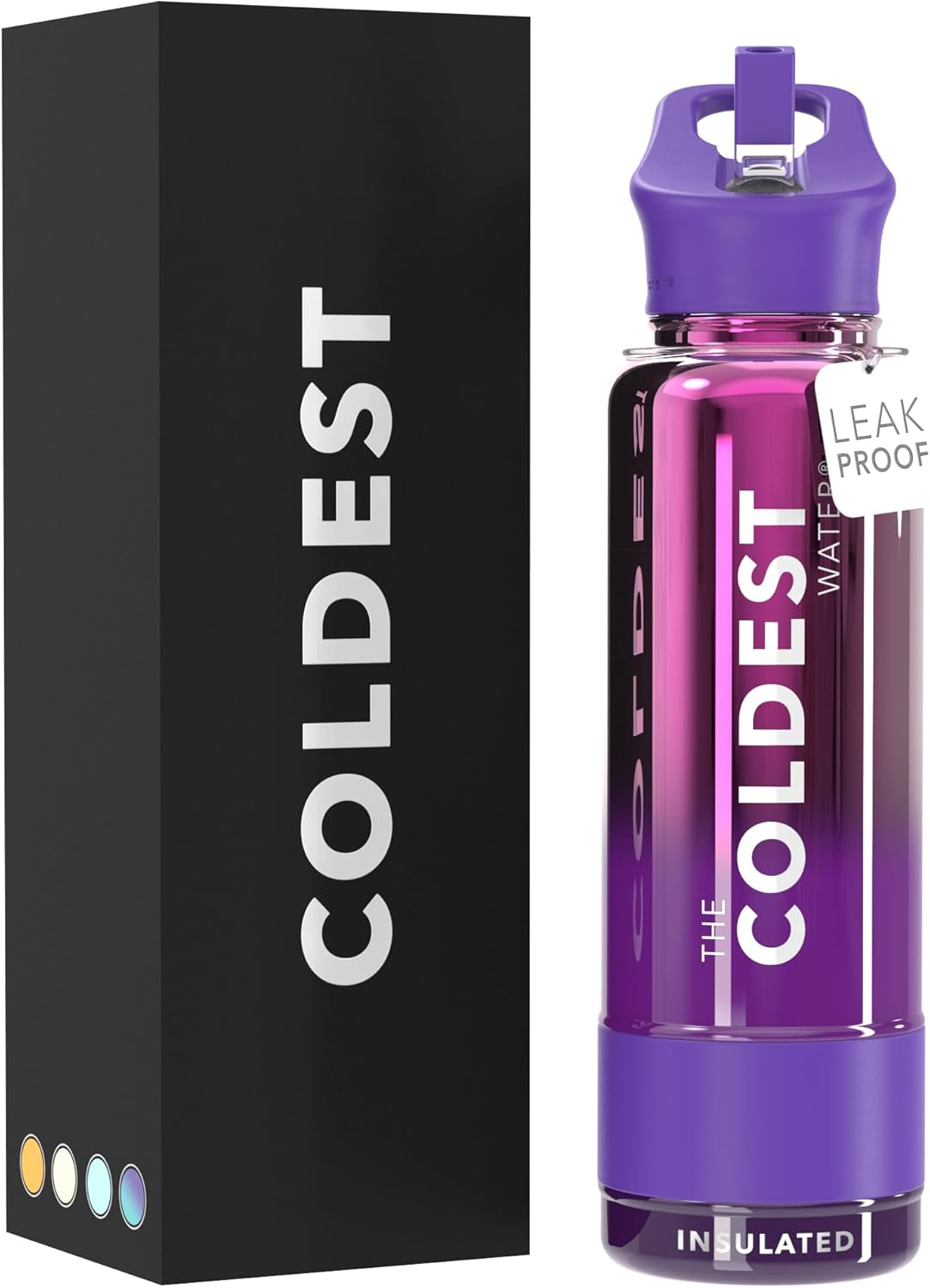 Coldest Insulated Water Bottle with Straw Lid - Stainless Steel Metal Insulated Bottle for Men & Women (Oceanic Green, 32 Oz)